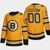 2020 21 custom bruins gold reverse retro authentic jersey