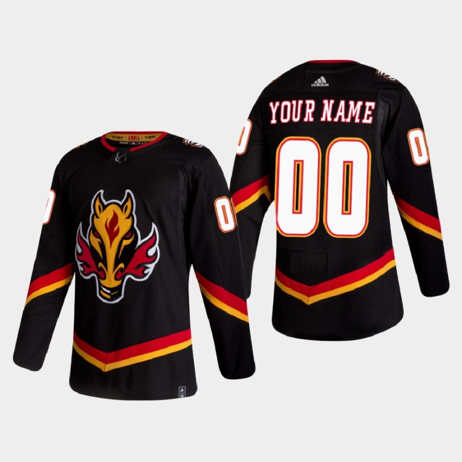 2020 21 custom flames black reverse retro authentic jersey