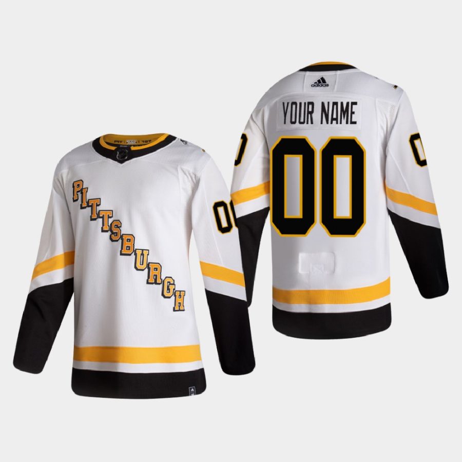 2020 21 custom penguins white reverse retro authentic pro jersey