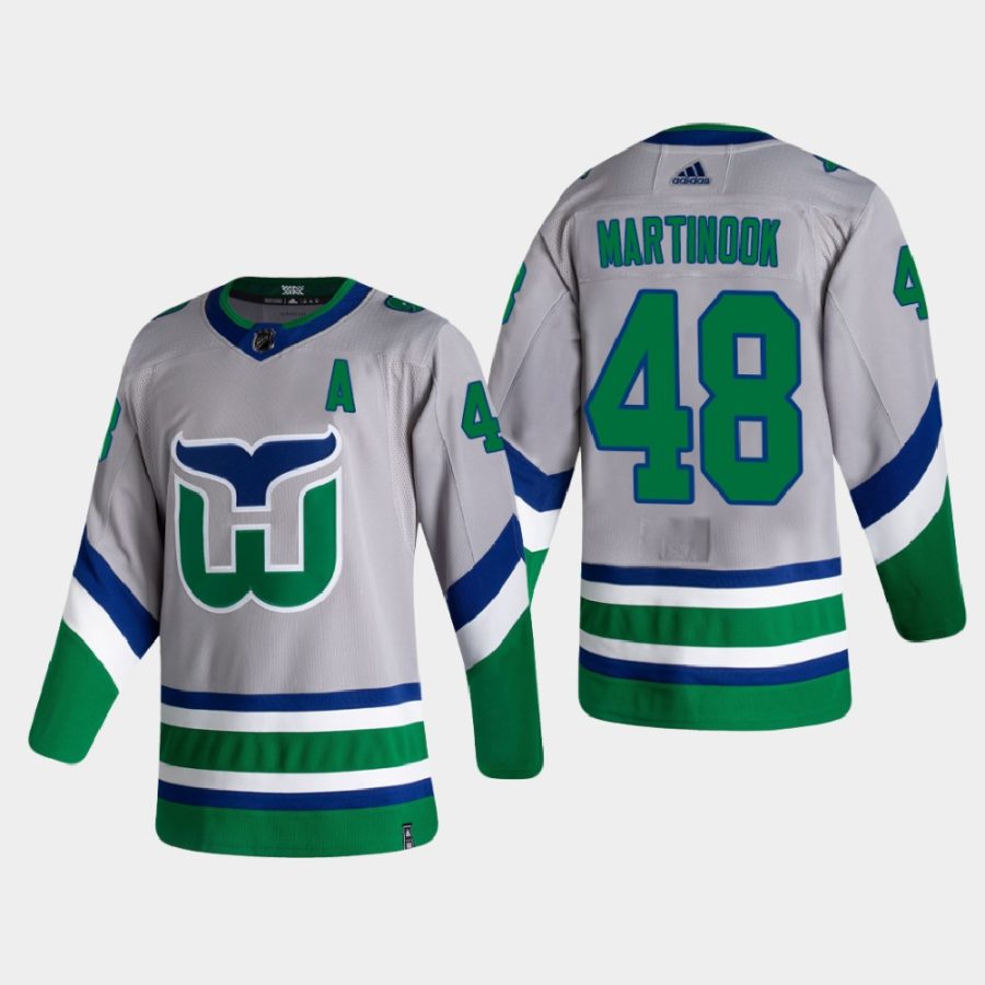 2020 21 jordan martinook hurricanes green reverse retro authentic jersey