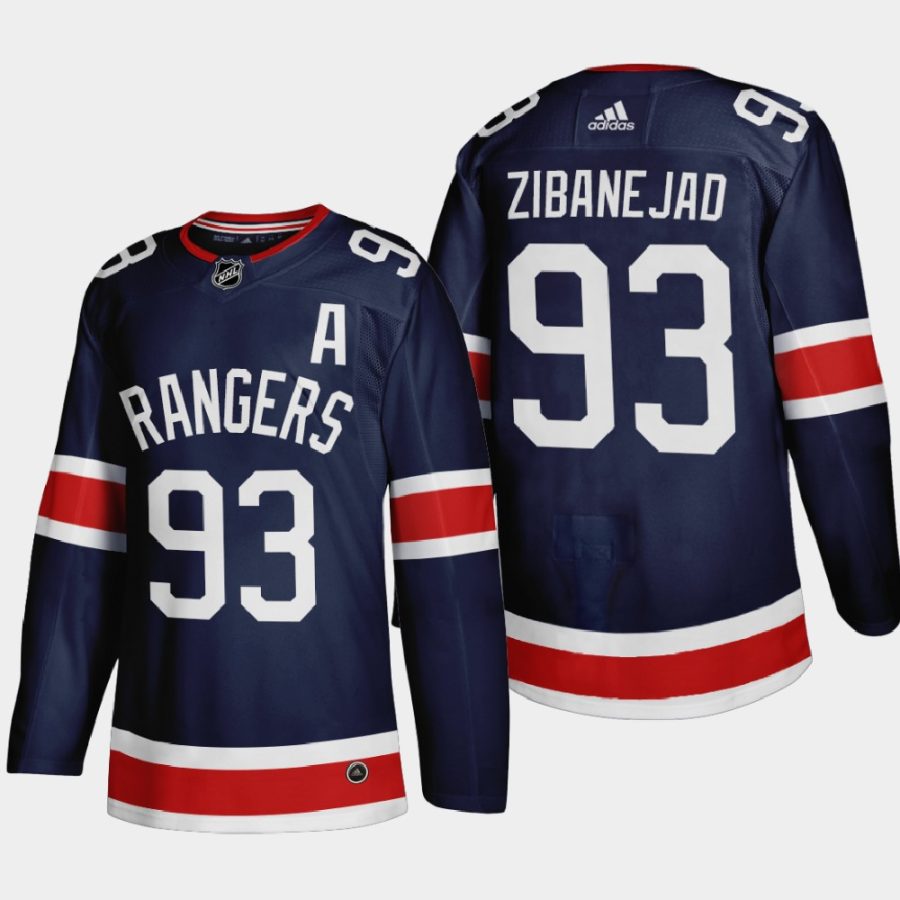 2020 21 mika zibanejad rangers navy reverse retro authentic jersey