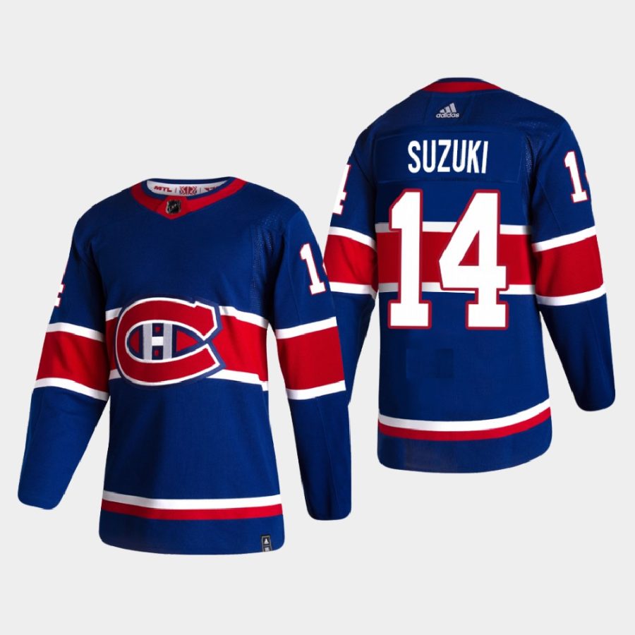 2020 21 nick suzuki canadiens blue reverse retro authentic jersey