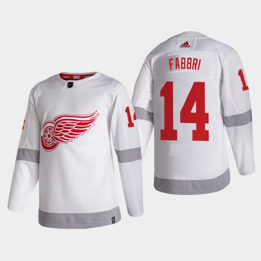 2020 21 robby fabbri red wings white reverse retro authentic jersey