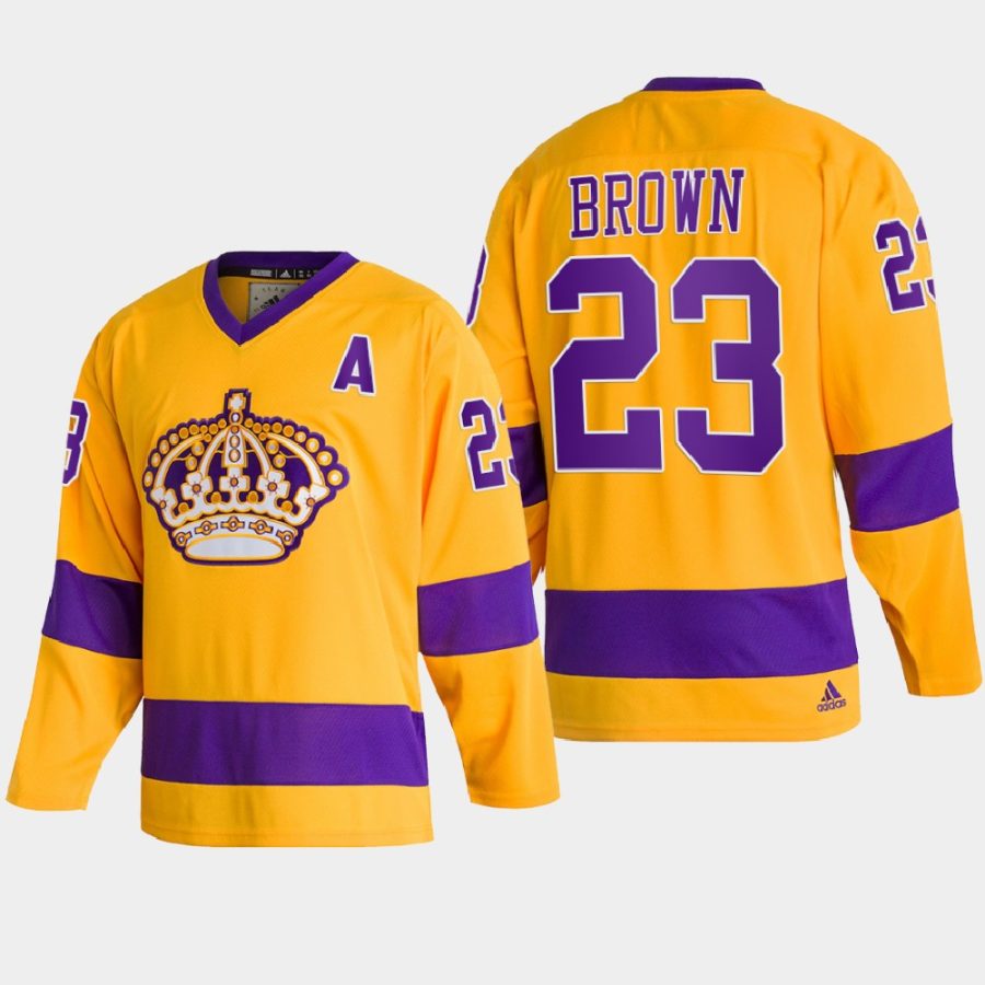 2022 dustin brown kings gold team classics throwback jersey