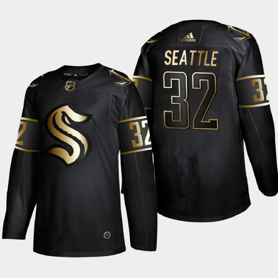 32nd club seattle kraken black nhl golden edition limited jersey