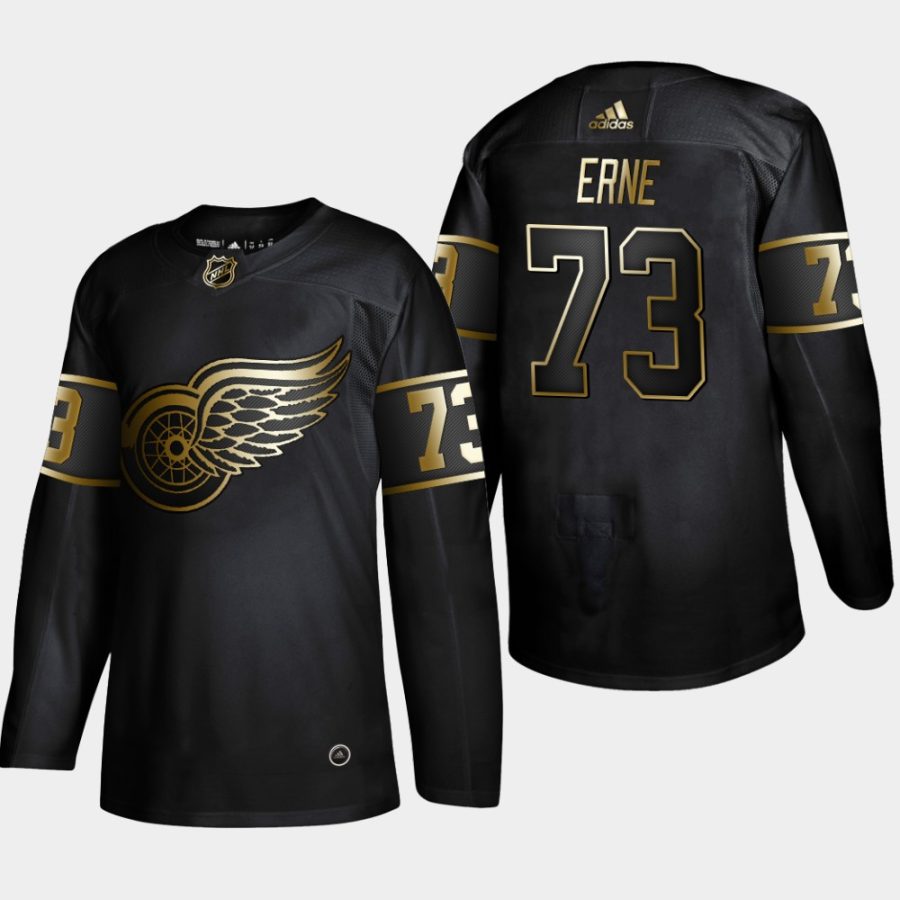 adam erne red wings black nhl golden edition authentic jersey