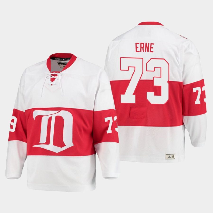 adam erne red wings white heritage authentic jersey