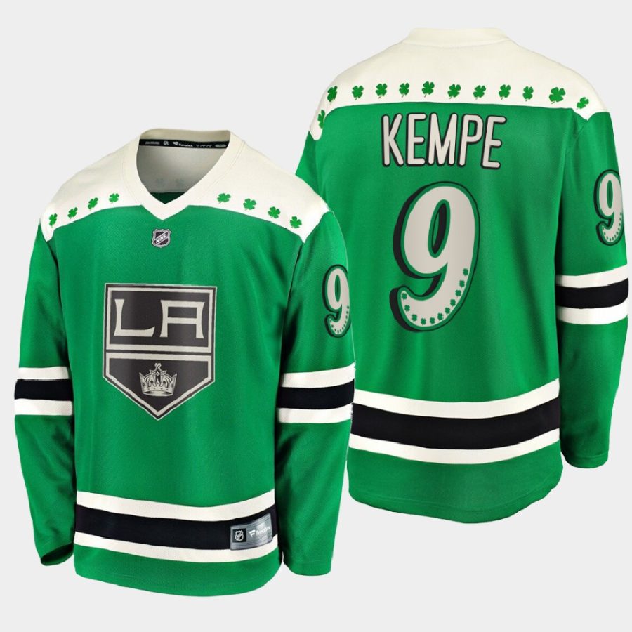 adrian kempe kings green 2021 st. patricks day jersey