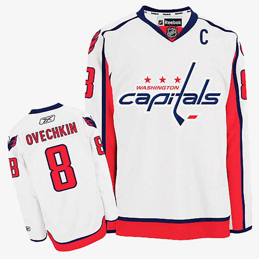 alex ovechkin white women away jersey