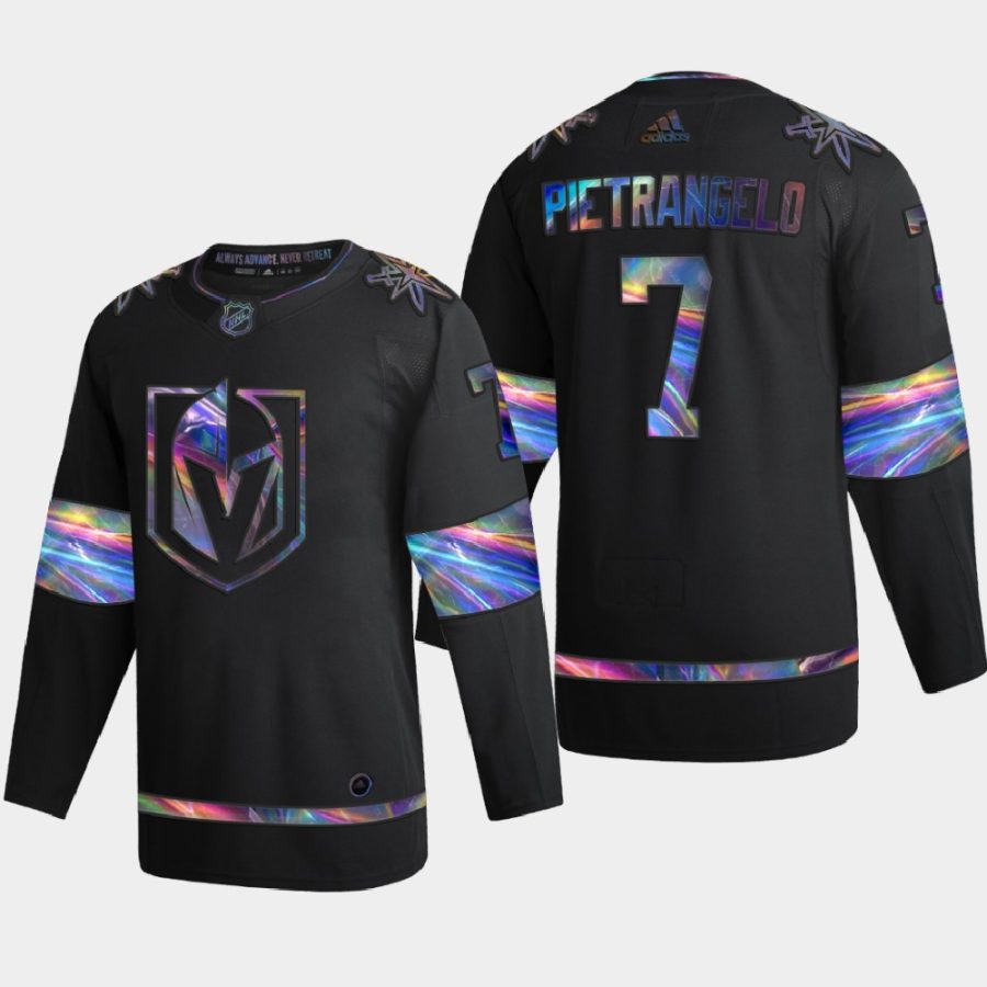 alex pietrangelo golden knights black iridescent holographic collection authentic jersey