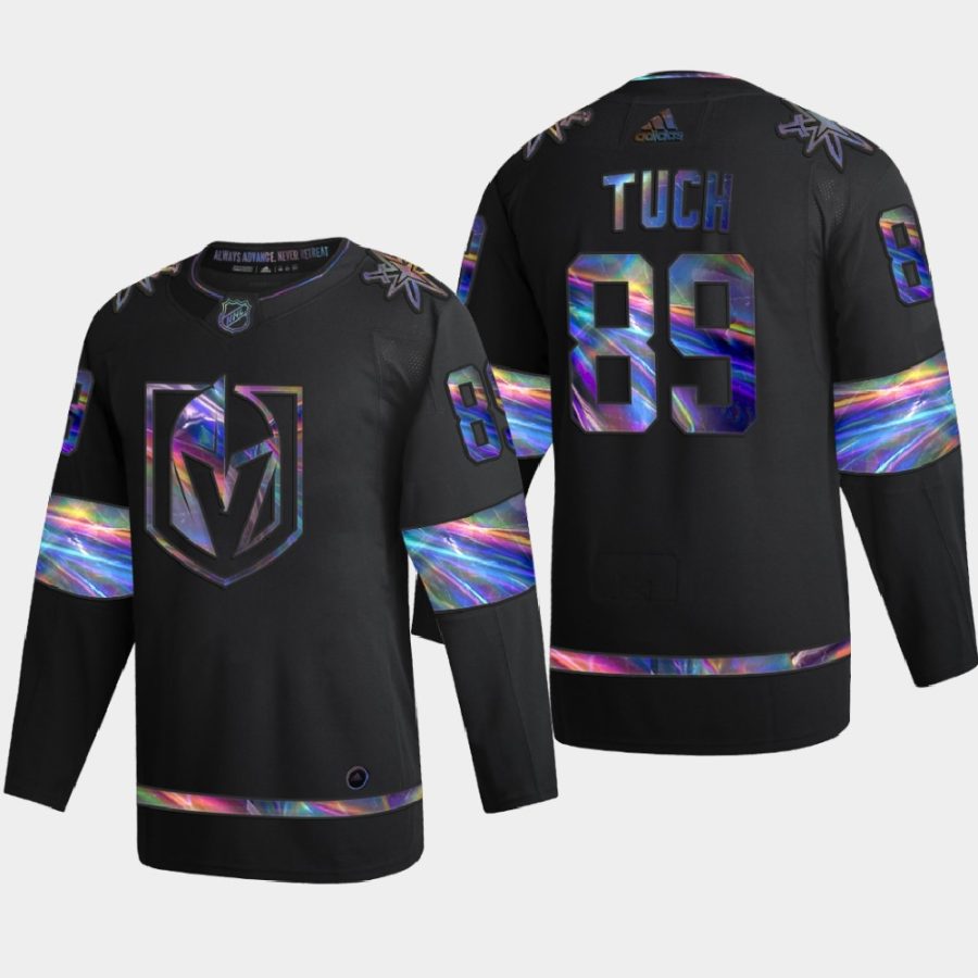 alex tuch golden knights black iridescent holographic collection authentic jersey