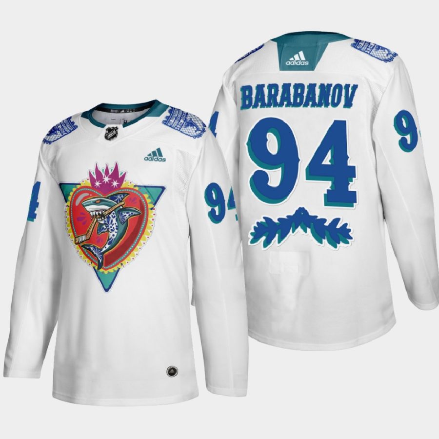 alexander barabanov sharks white los tiburones night jersey