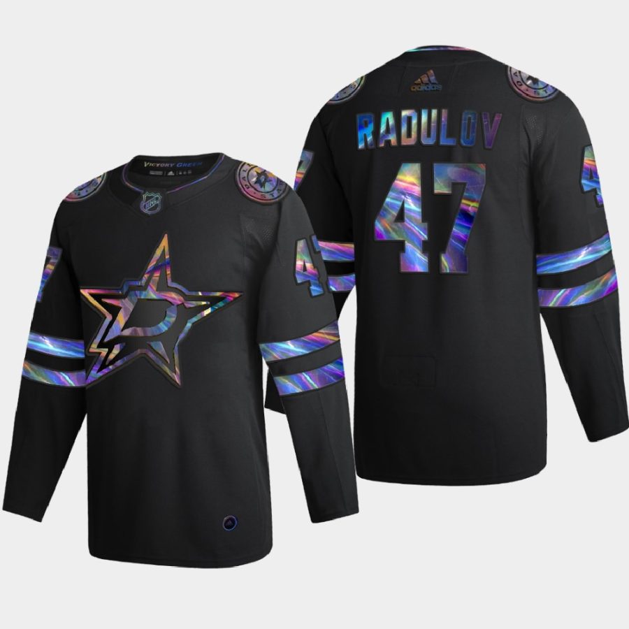 alexander radulov stars black iridescent holographic collection authentic jersey