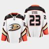 anaheim ducks sam steel away 2020 21 breakaway player jersey white