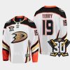 anaheim ducks troy terry 30th anniversary 2023 24 away jersey white