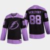 andrei vasilevskiy lightning black purple 2020 hockey fights cancer ribbons jersey