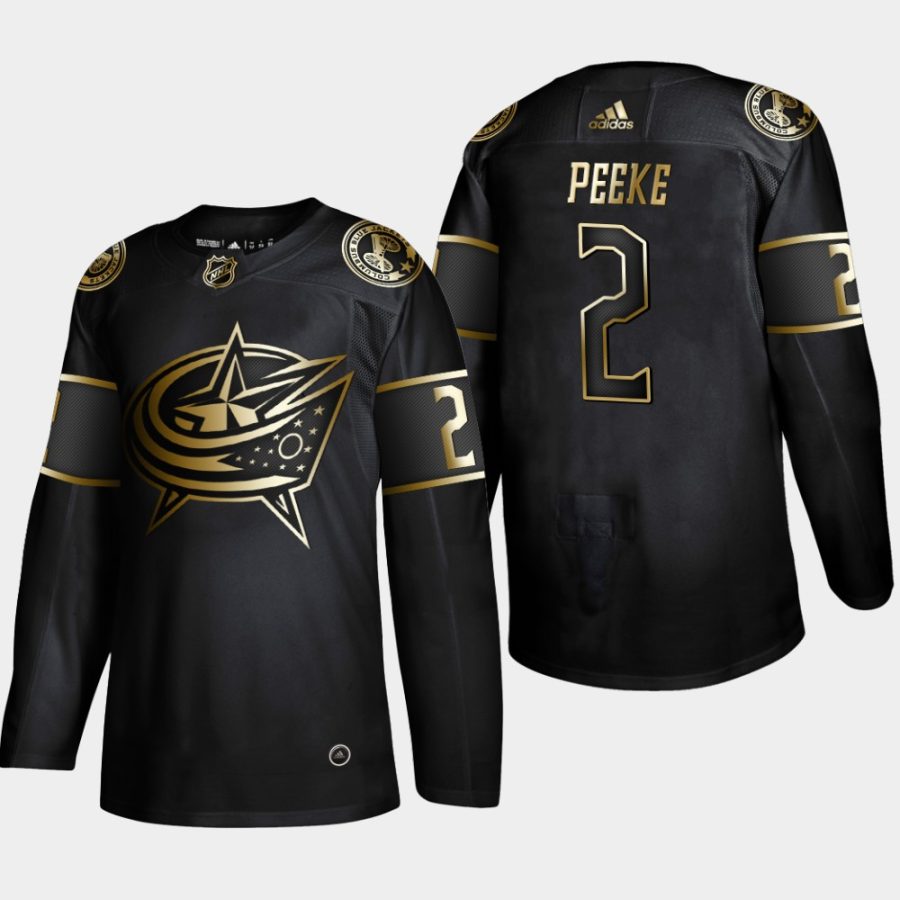 andrew peeke blue jackets black 2019 nhl golden edition authentic jersey