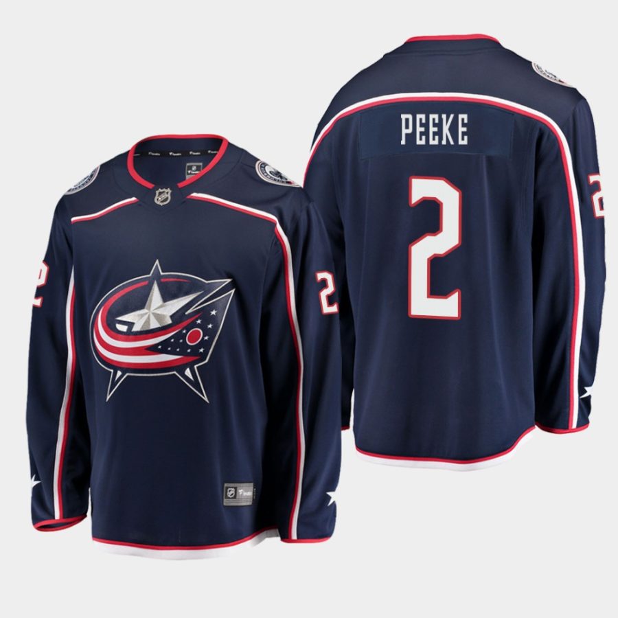 andrew peeke blue jackets navy 2019 home breakaway jersey