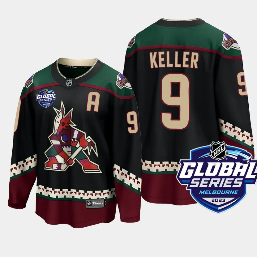 arizona coyotes clayton keller 2023 global series home jersey black