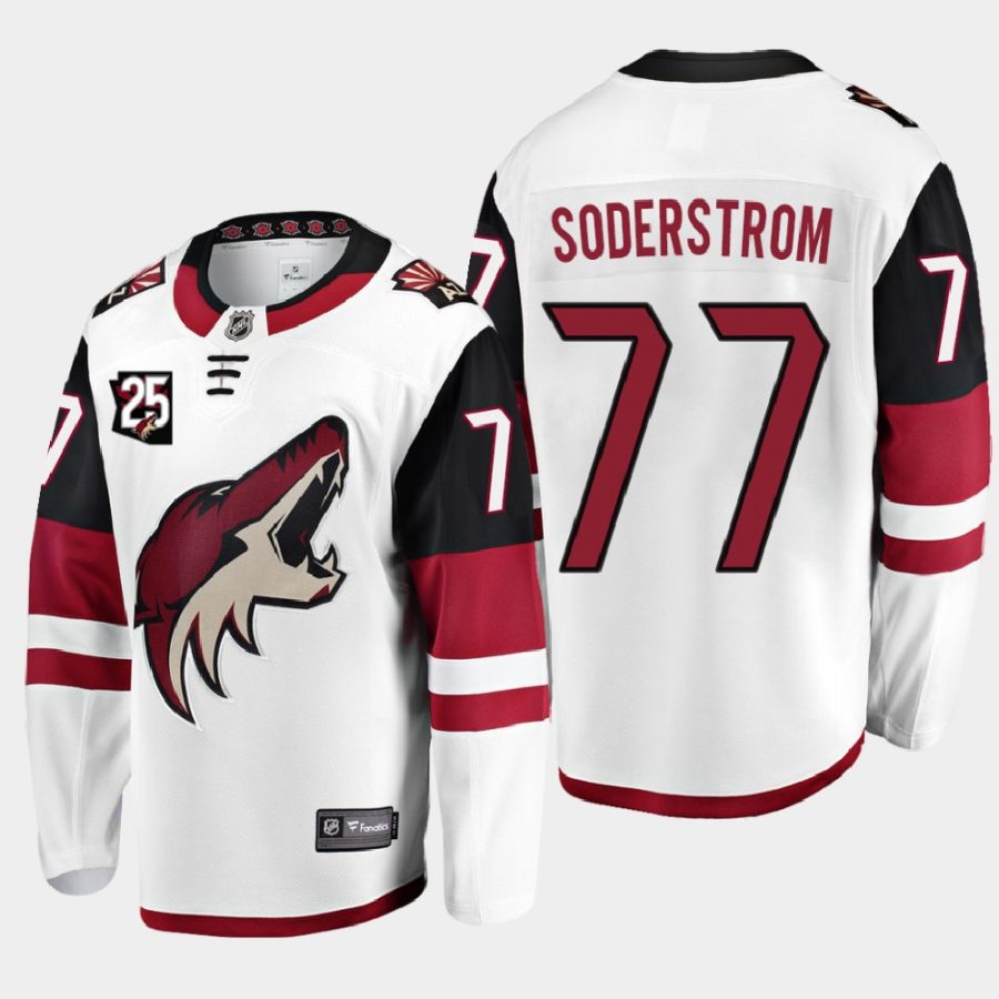 arizona coyotes victor soderstrom 25th anniversary 2020 21 away jersey white