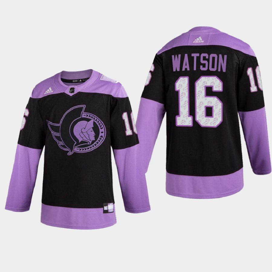 austin watson senators purple 2021 hockey fights cancer night jersey