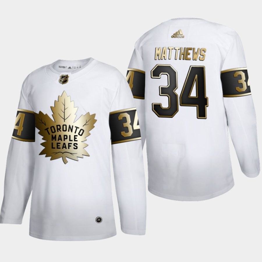 auston matthews maple leafs white nhl golden edition authentic jersey