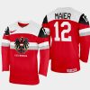 austria hockey david maier 2022 iihf world championship away jersey red