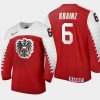 austria team clemens krainz 2021 iihf world junior championship away jersey red