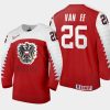 austria team finn van ee 2021 iihf world junior championship away jersey red