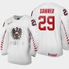 austria team leon sommer 2021 iihf world junior championship home jersey white