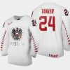 austria team lucas thaler 2021 iihf world junior championship home jersey white