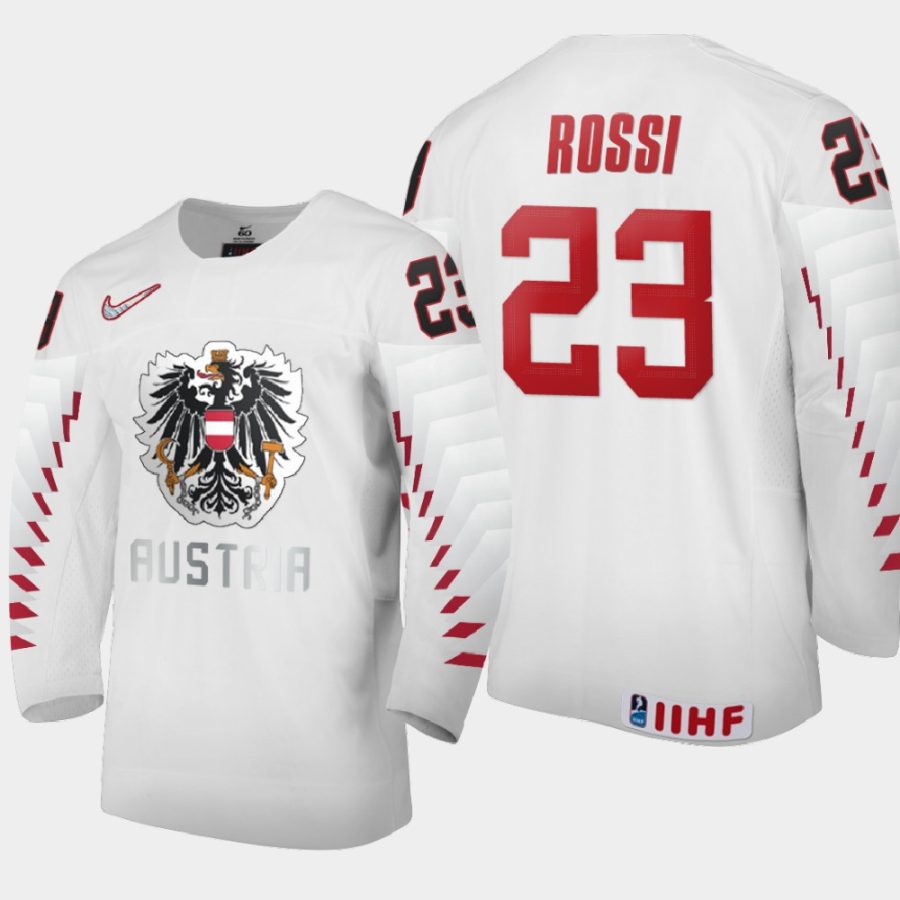 austria team marco rossi 2021 iihf world junior championship home jersey white