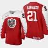 austria team tim harnisch 2021 iihf world junior championship away jersey red