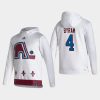 avalanche bowen byram white 2021 reverse retro authentic pullover hoodie