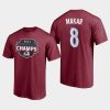 avalanche cale makar burgundy 2021 west division champions t shirt