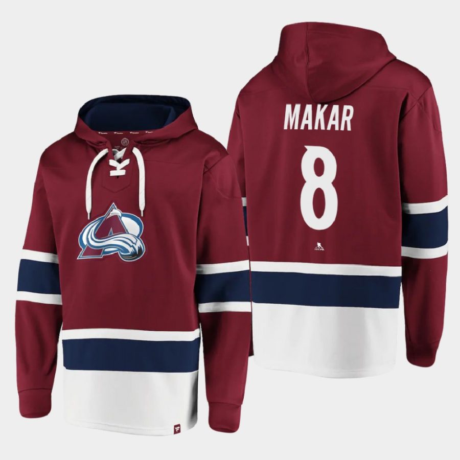 avalanche cale makar burgundy dasher player lace up hoodie