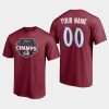 avalanche custom burgundy 2021 west division champions t shirt