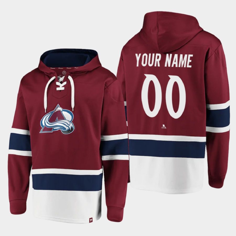 avalanche custom burgundy dasher player lace up hoodie