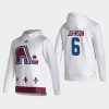 avalanche erik johnson white 2021 reverse retro authentic pullover hoodie