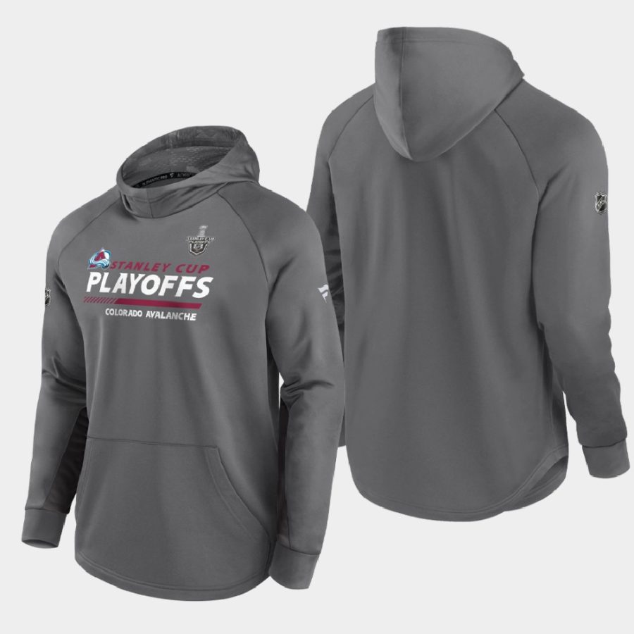 avalanche gray 2021 stanley cup playoffs authentic pro hoody