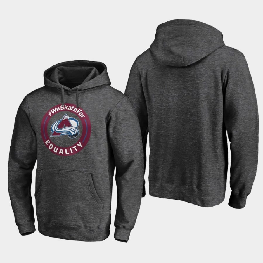 avalanche heather gray 2020 we skate for equality black lives matter hoodie