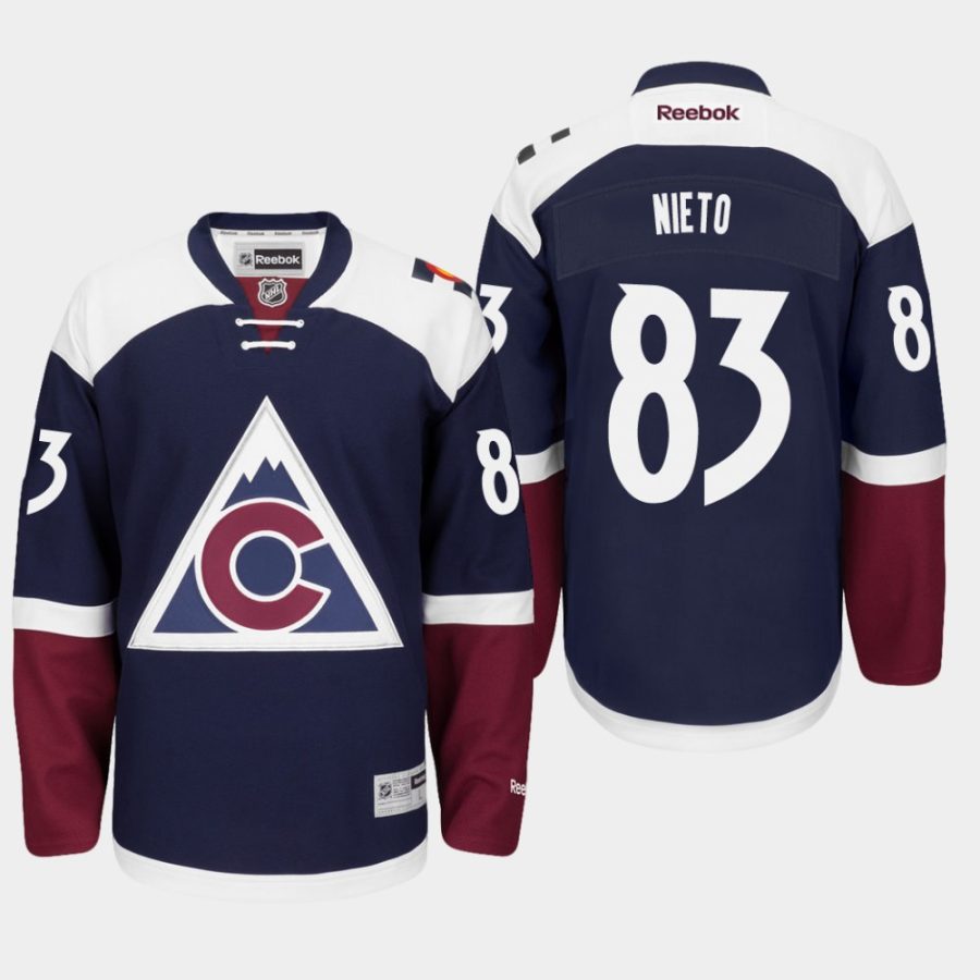 avalanche matt nieto alternate premier navy blue jersey