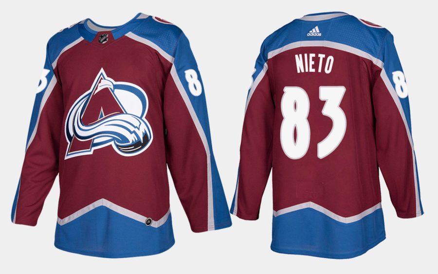 avalanche matt nieto home burgundy jersey