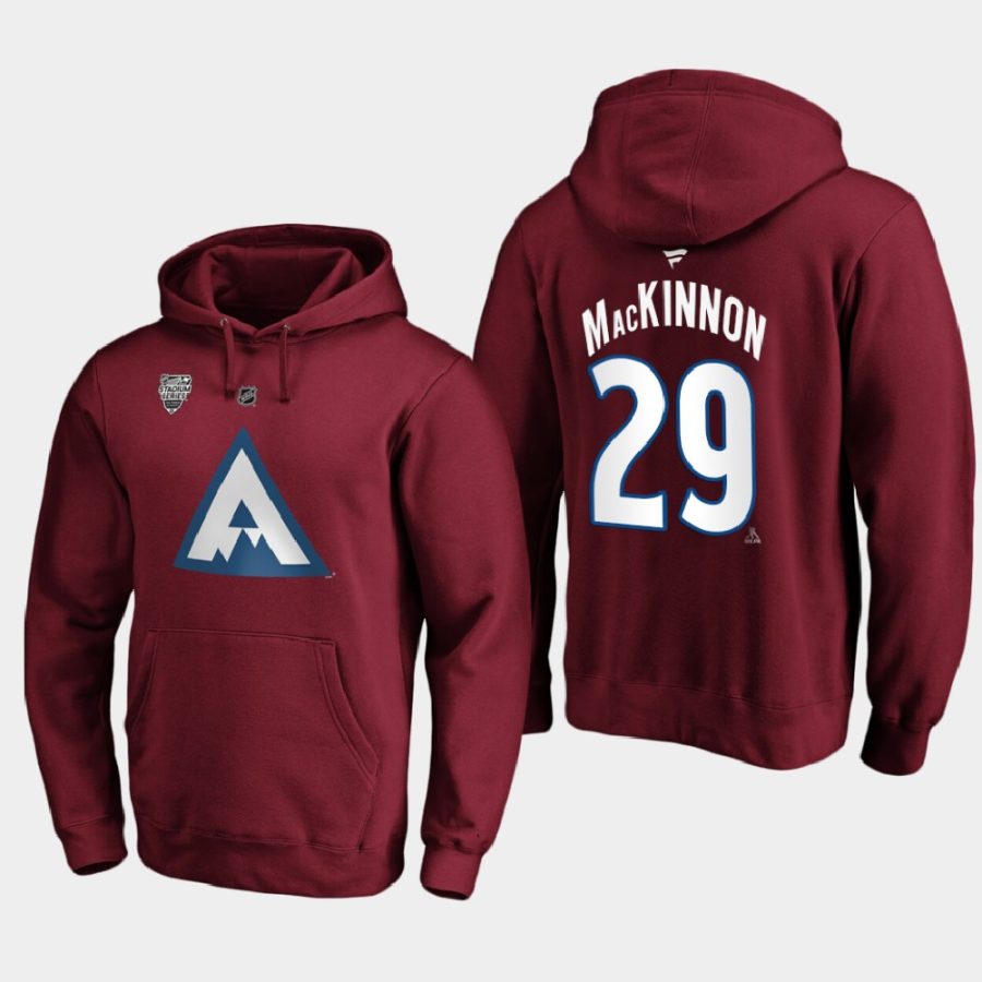 avalanche nathan mackinnon blue burgundy 2020 stadium series pullover hoodie