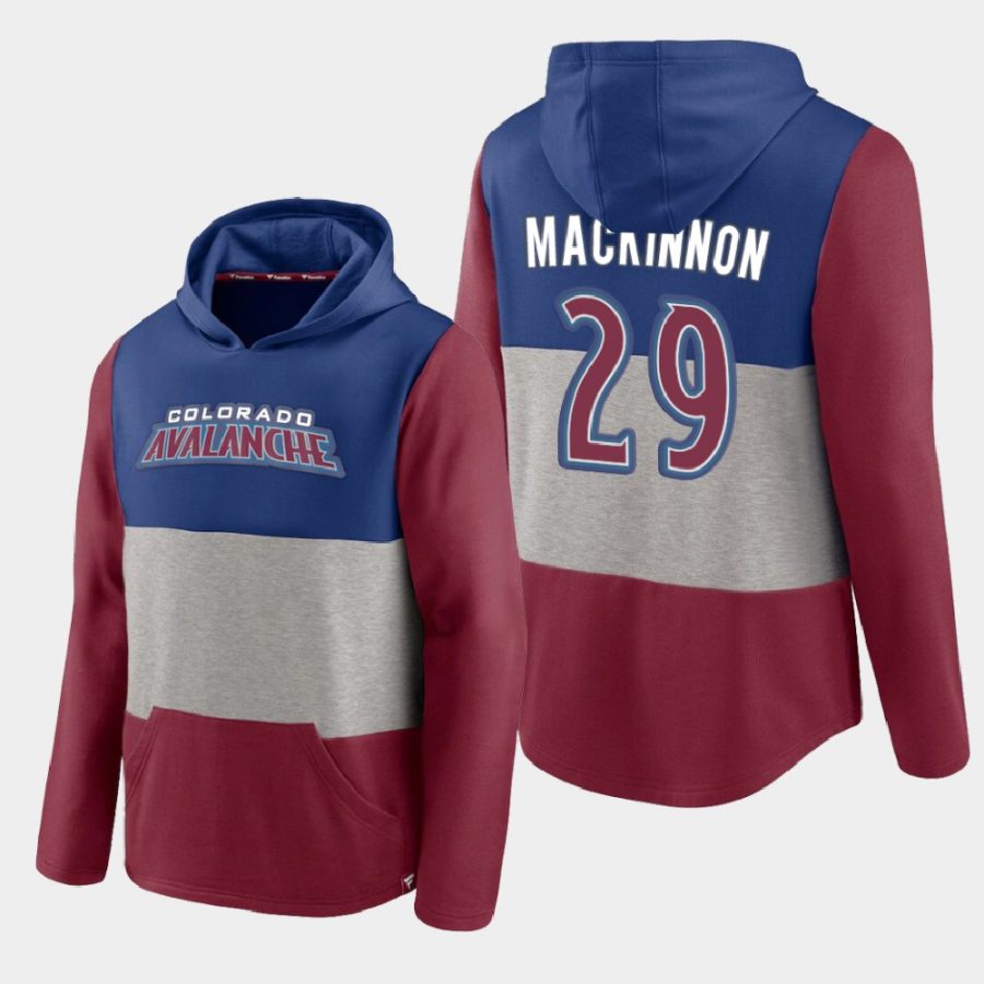 avalanche nathan mackinnon burgundy prep colorblock hoodie