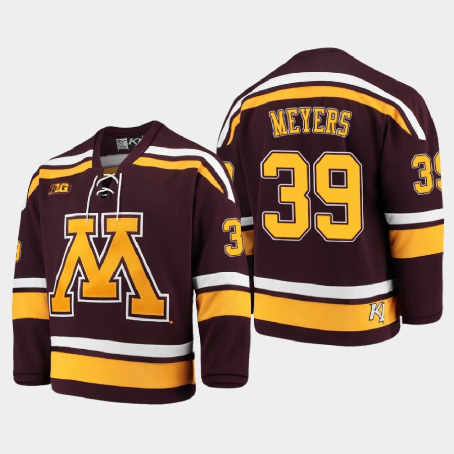 ben meyers minnesota golden gophers maroon 2021 b1g tournament championship replica jersey