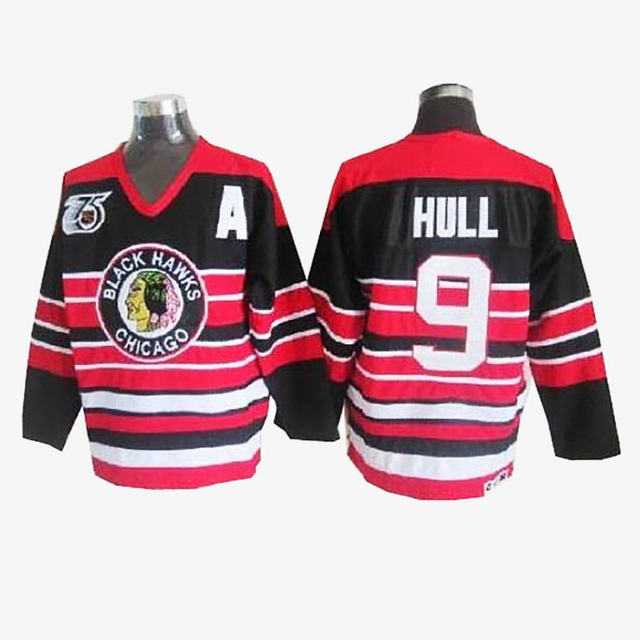 blackhawks bobby hull red black throwback jersey