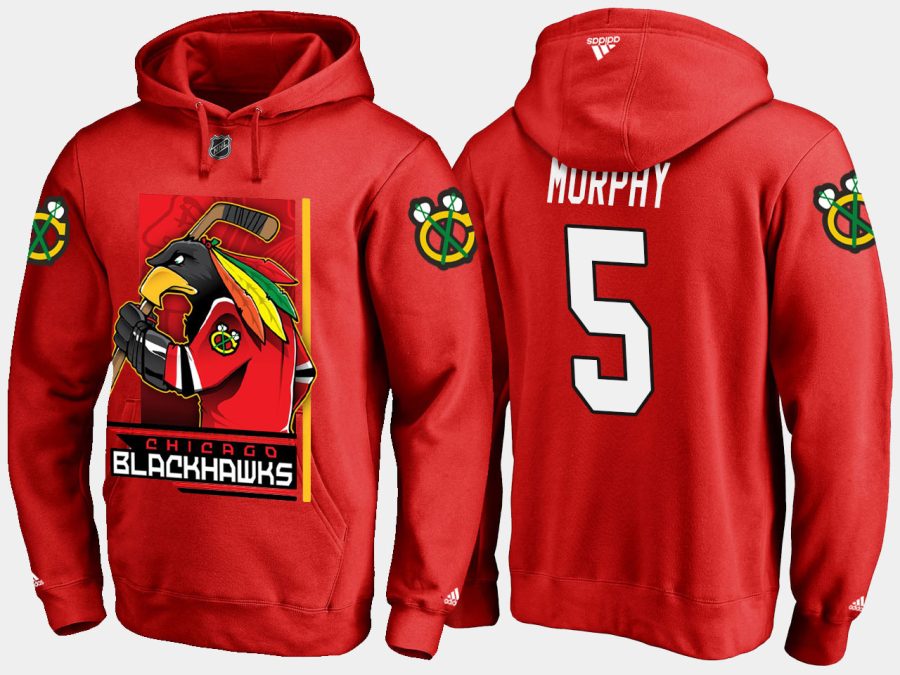 blackhawks connor murphy cartoon team color red hoodie