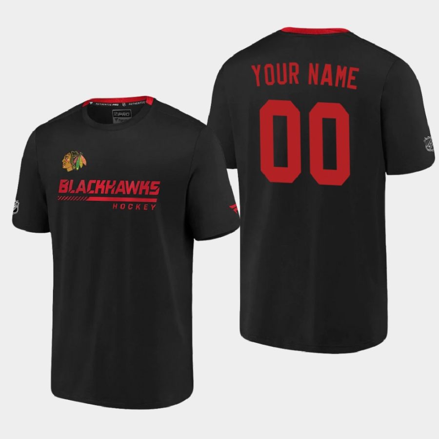 blackhawks custom black 2020 21 locker room performance authentic pro t shirt