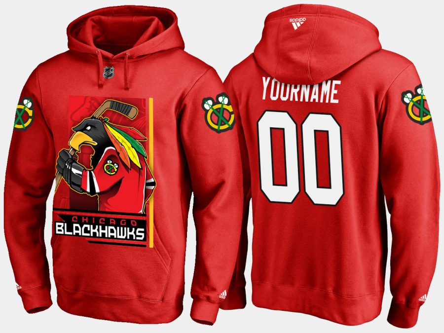 blackhawks custom cartoon team color red hoodie